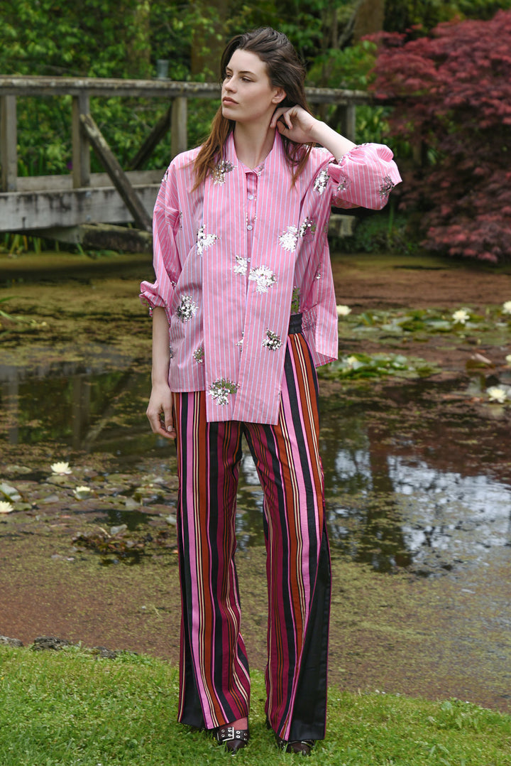 ZIP TO BE SQUARE Pant (pink multi stripe)