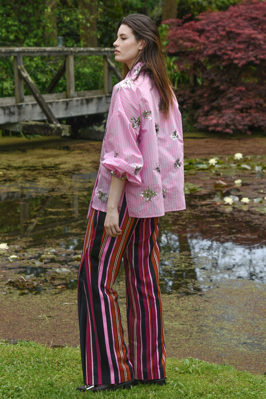 ZIP TO BE SQUARE Pant (pink multi stripe)