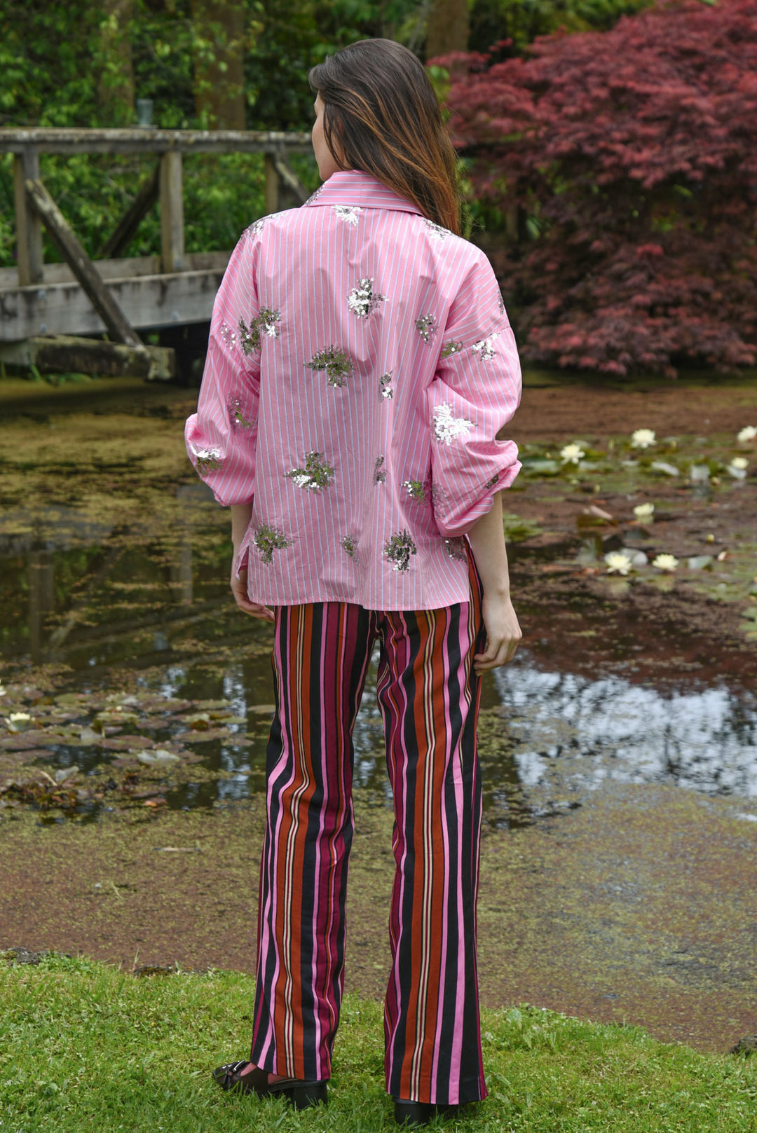 ZIP TO BE SQUARE Pant (pink multi stripe)
