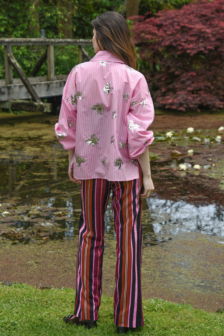 ZIP TO BE SQUARE Pant (pink multi stripe)