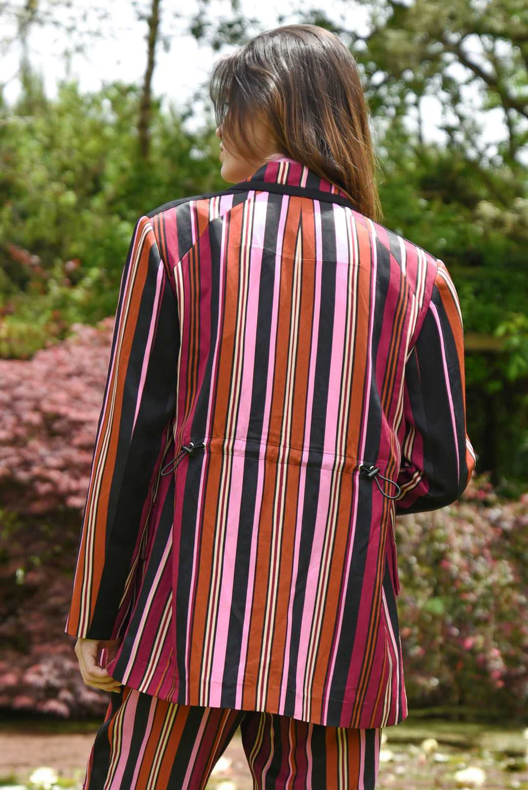 IT'S A BOLD SHOULDER Jacket (Pink Multi Stripe)