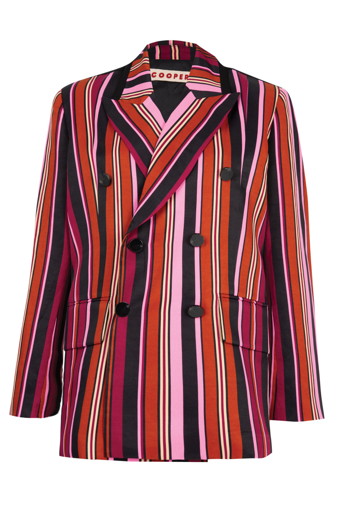IT'S A BOLD SHOULDER Jacket (Pink Multi Stripe)