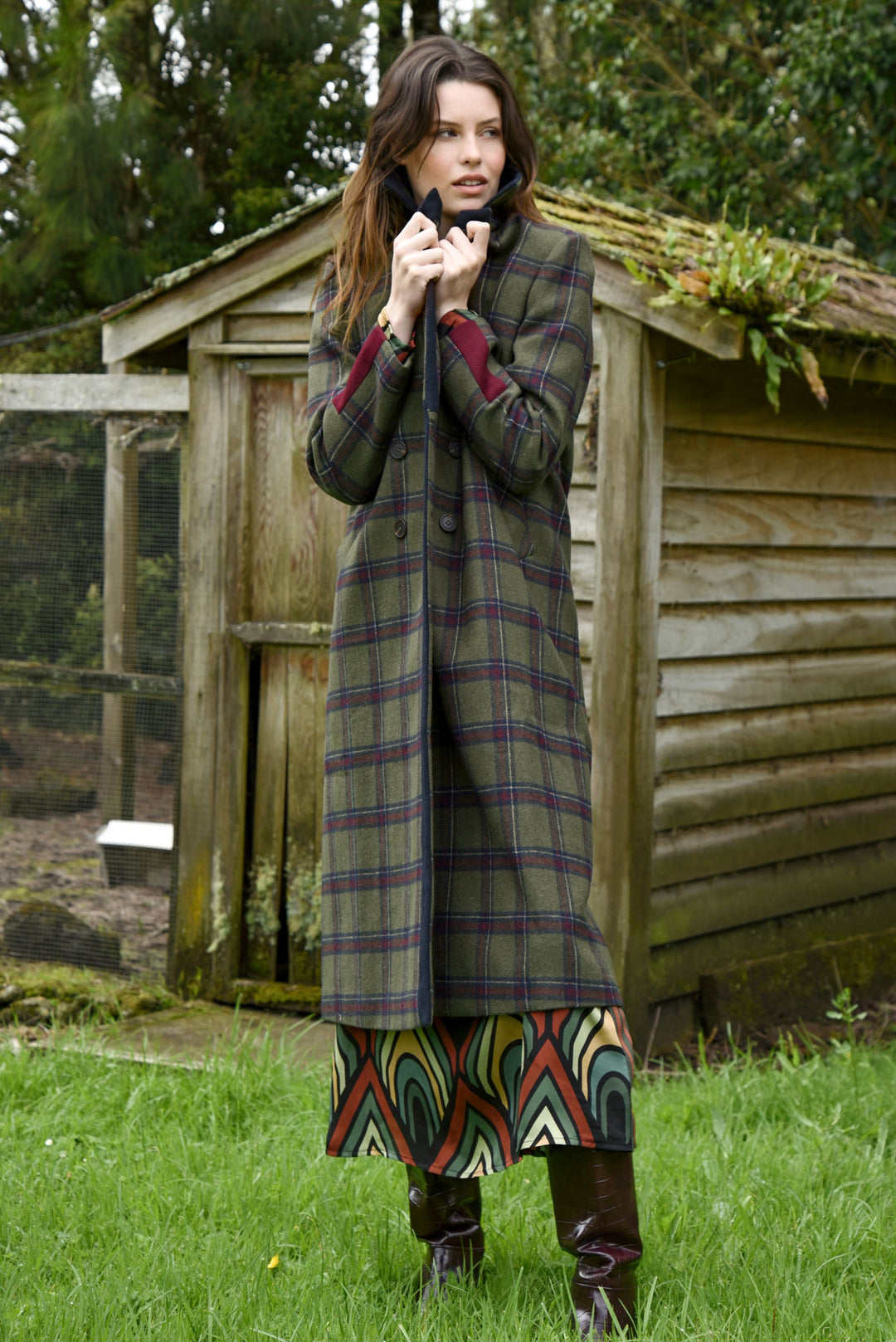 COAT COUTURE Coat (Khaki Tartan)