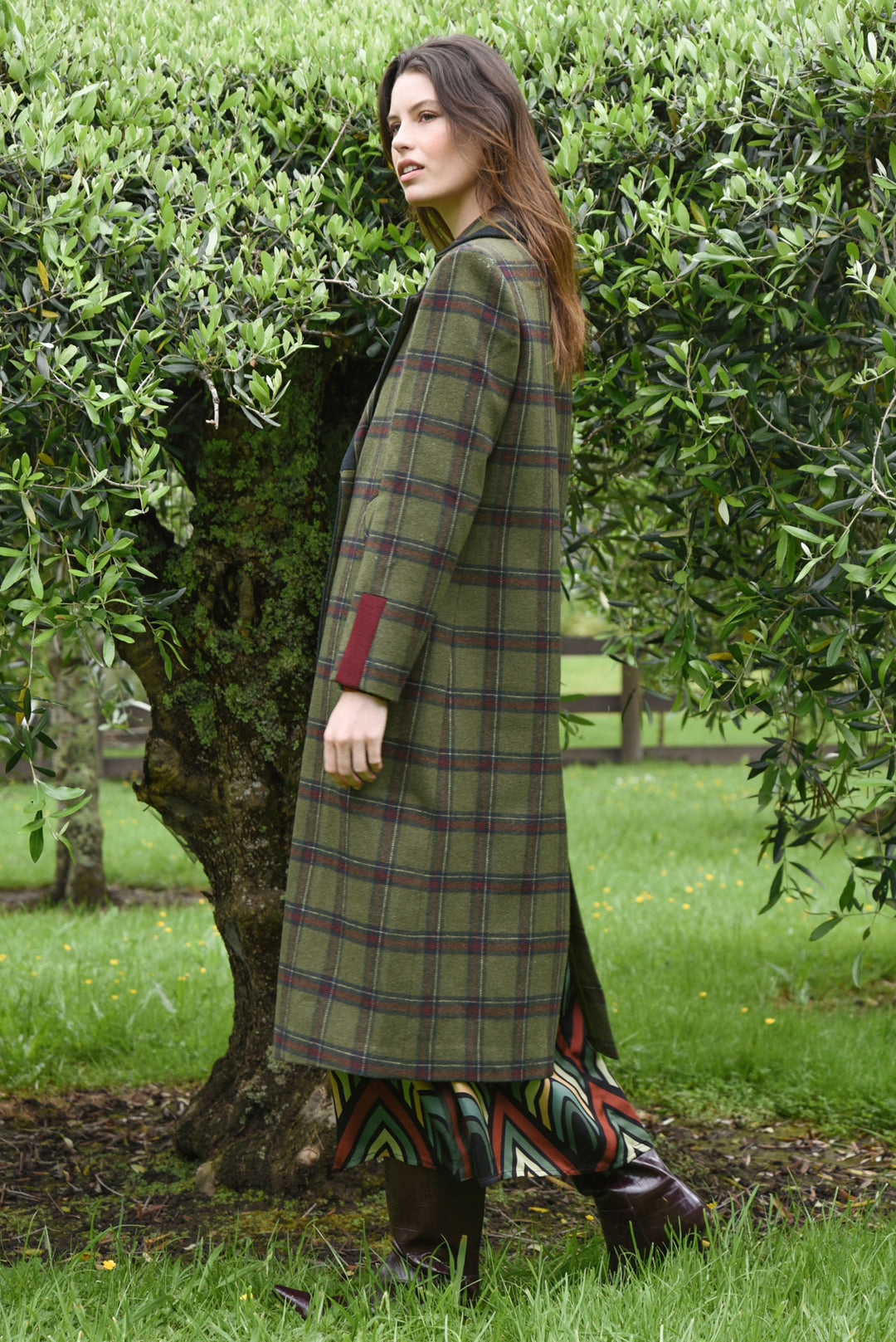 COAT COUTURE Coat (Khaki Tartan)