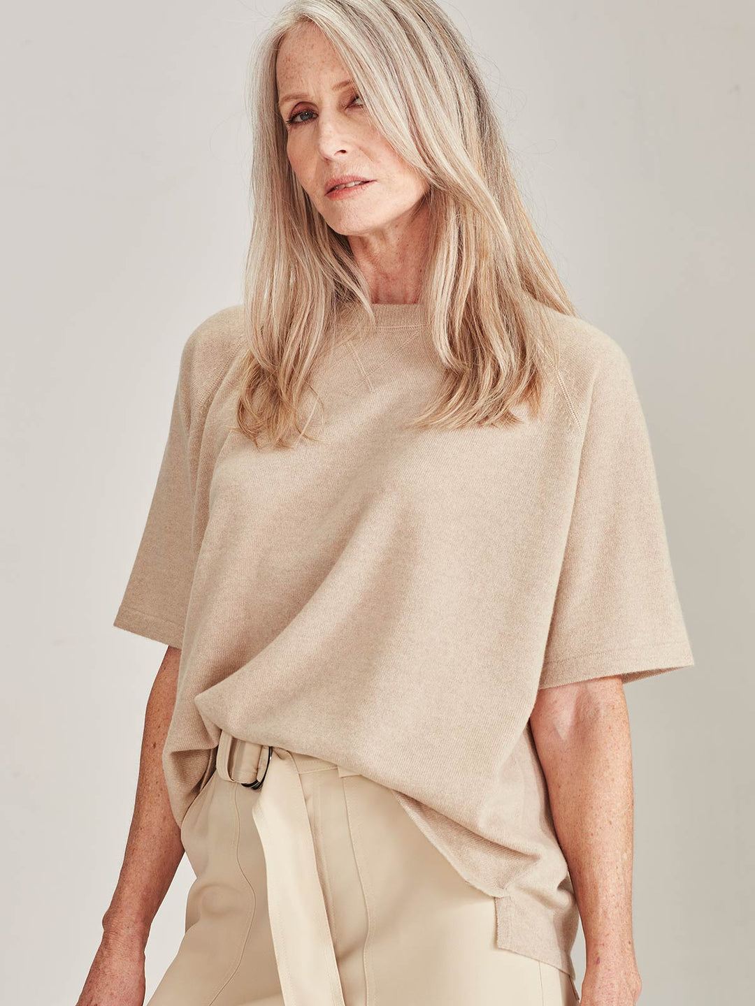 CAMILLE Cashmere Tee (Brown Sugar)