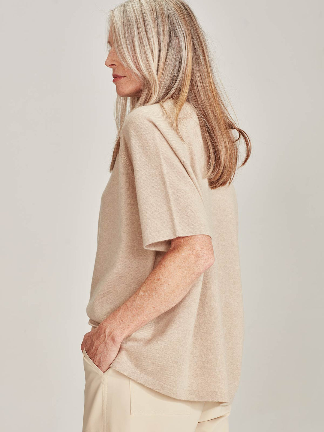 CAMILLE Cashmere Tee (Brown Sugar)