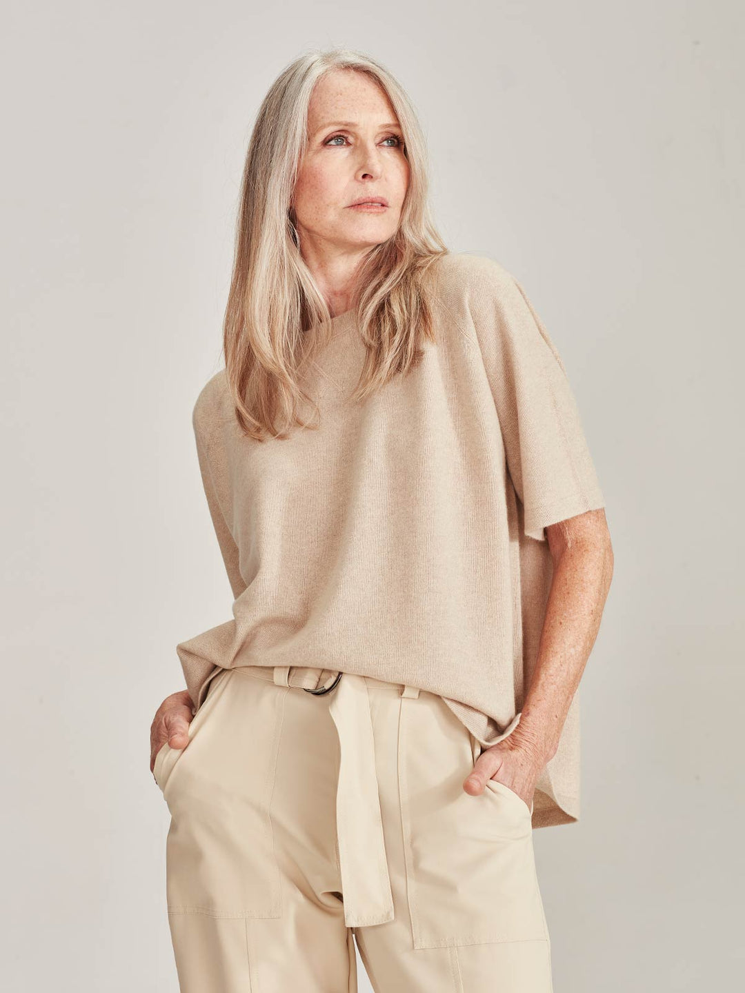 CAMILLE Cashmere Tee (Brown Sugar)