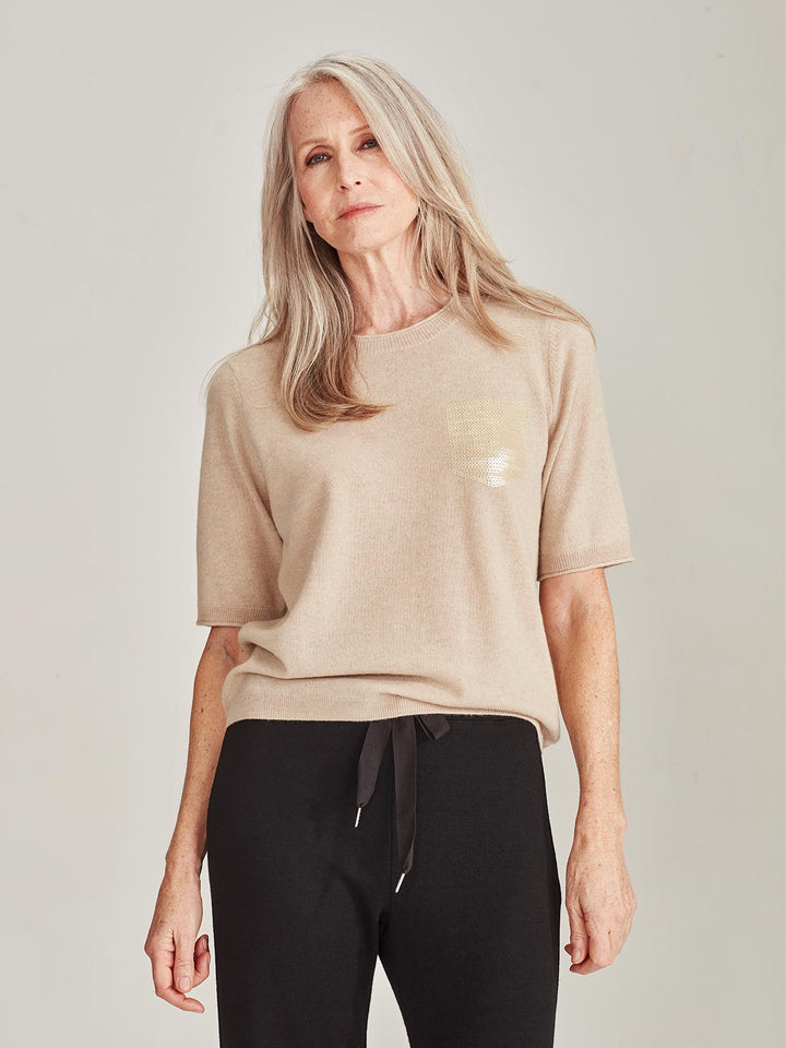 CAMILLE Cashmere Tee (Brown Sugar)