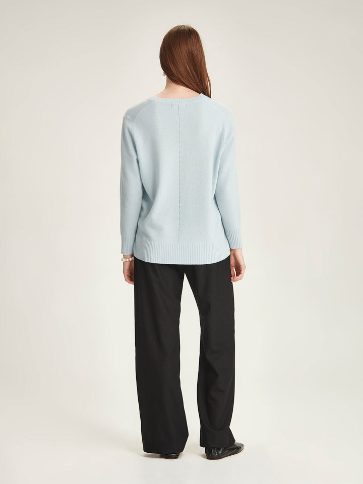 Kari Cashmere V-Sweater (Crystal Blue)
