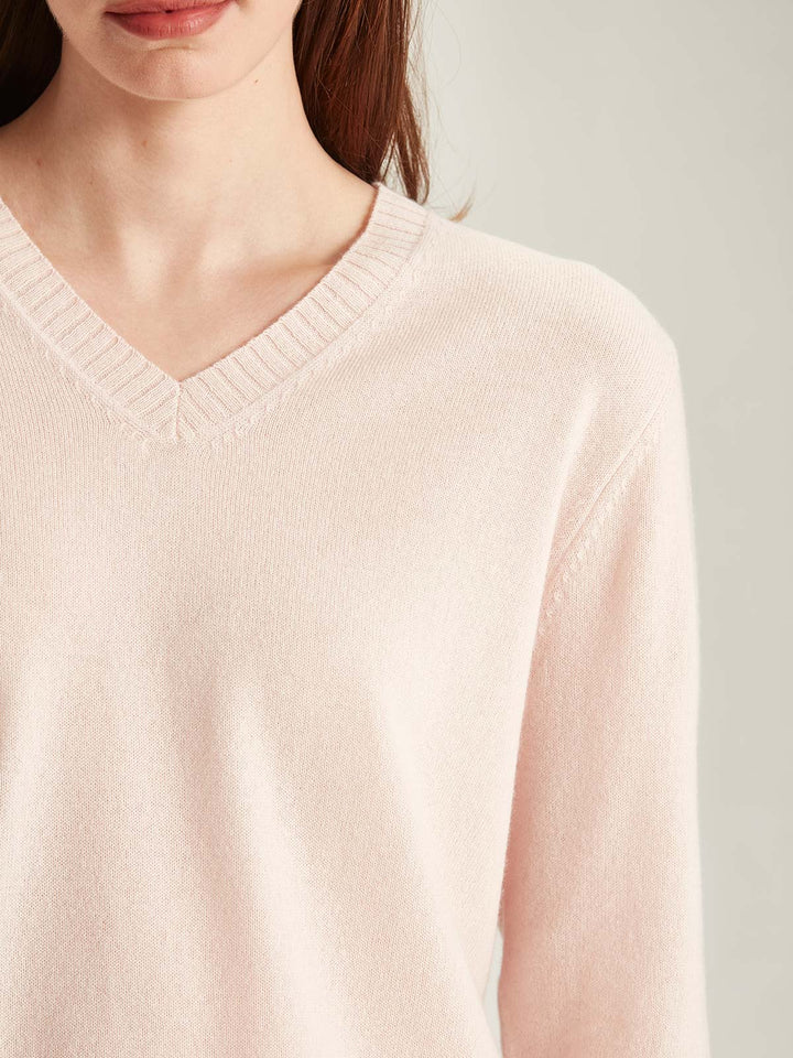 Kari Cashmere V-Sweater (Rosewater)