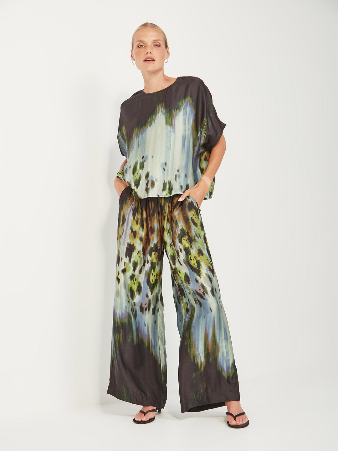 Atlanta Print Top (Mint / Hazy Blue)