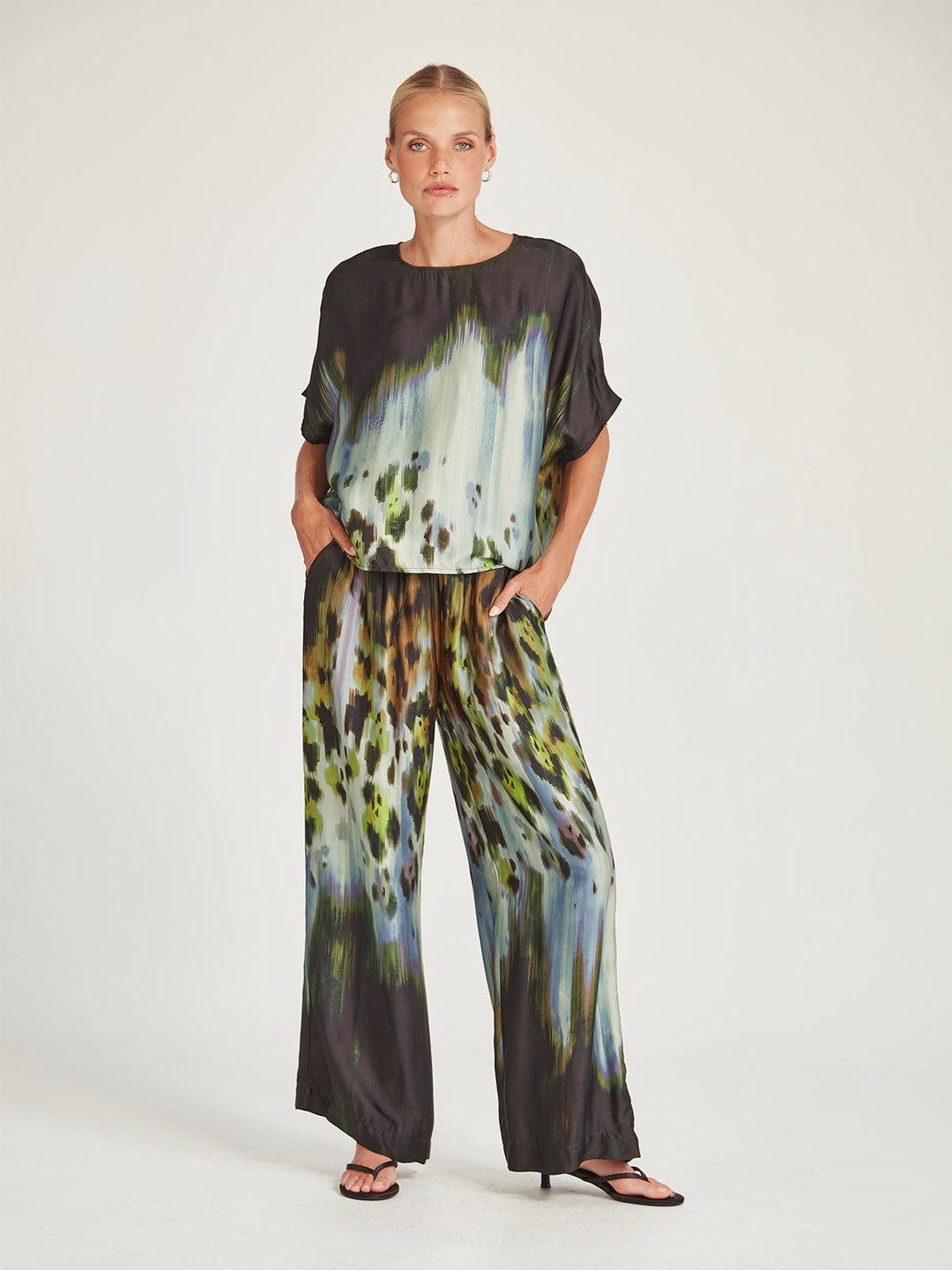 Caria Pant (Mint/Hazy Blue)