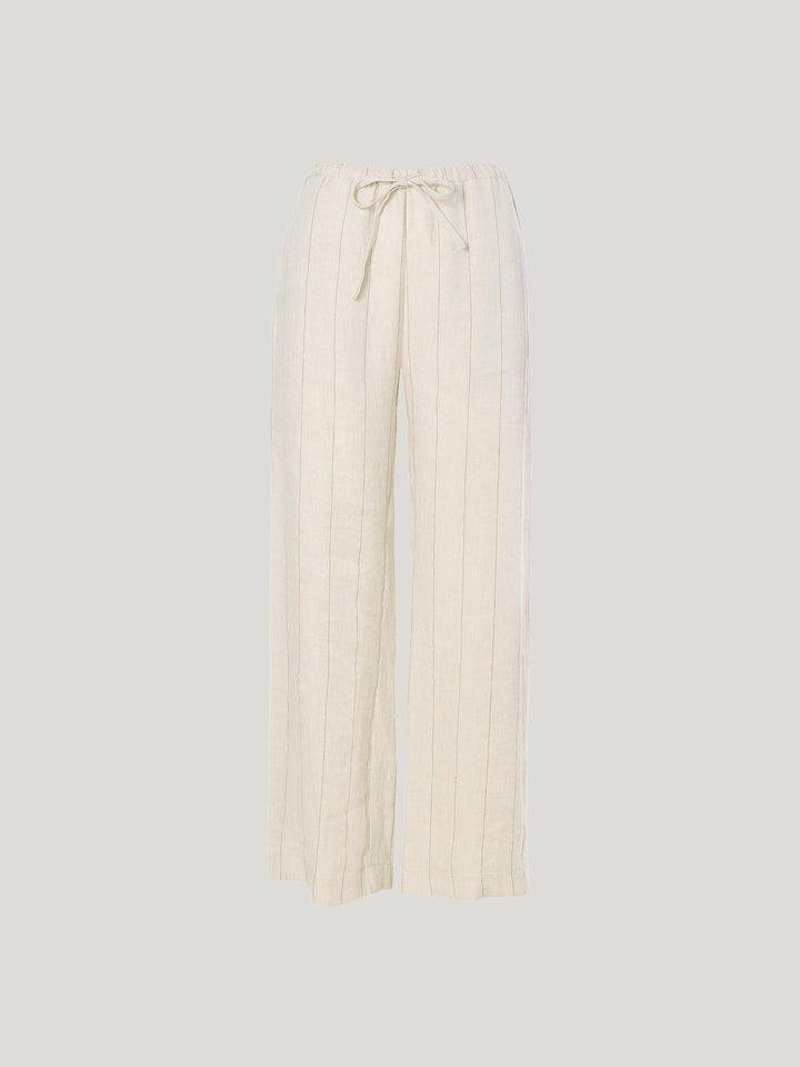 Linen Stripe Bennett Pant (Natural/Tan)