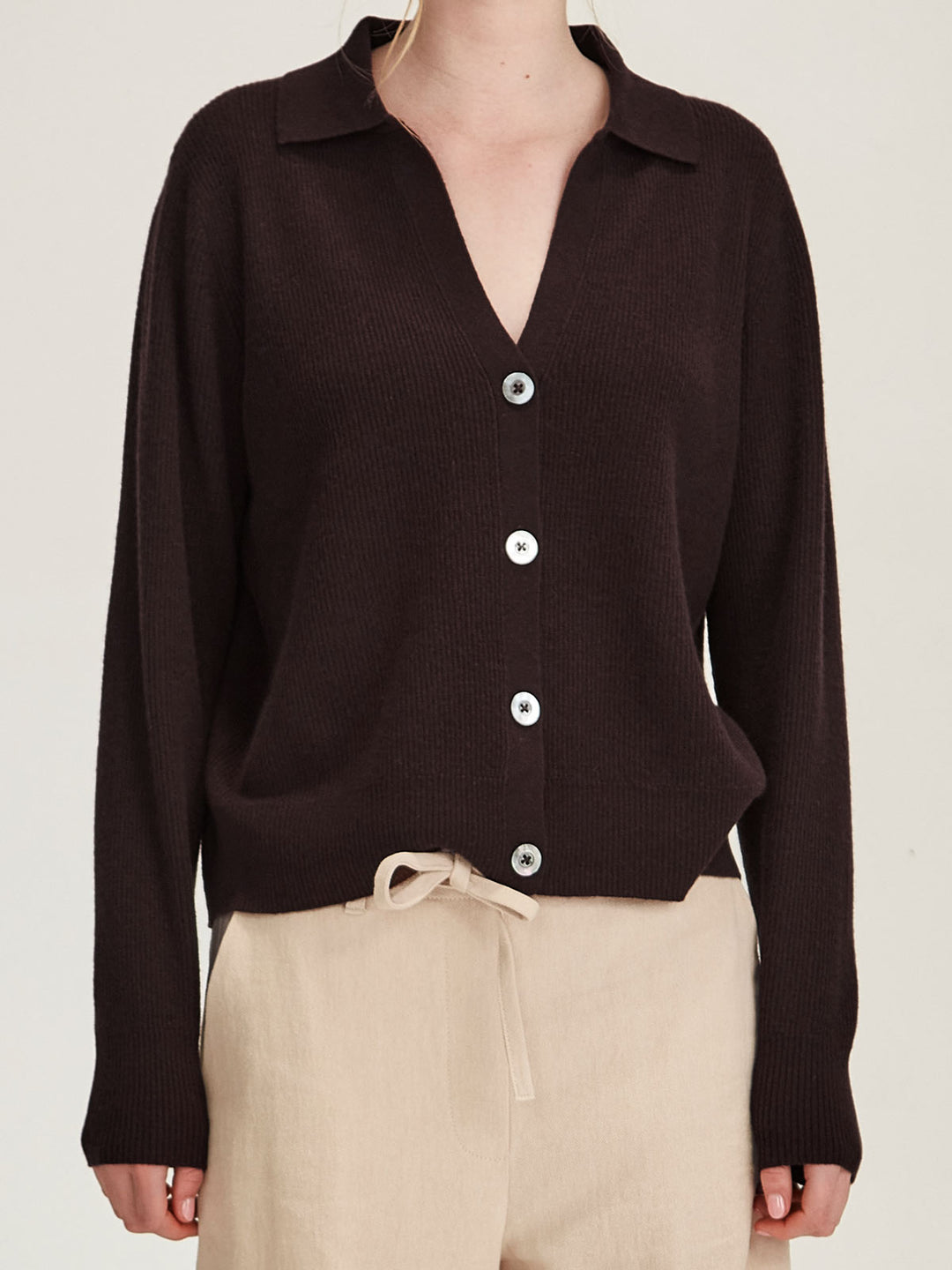 Tina Cashmere Cardigan (Cocoa)