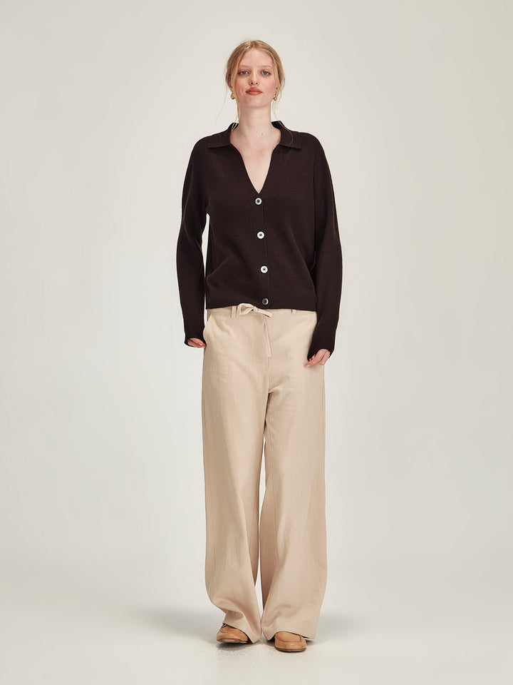 Tina Cashmere Cardigan (Cocoa)