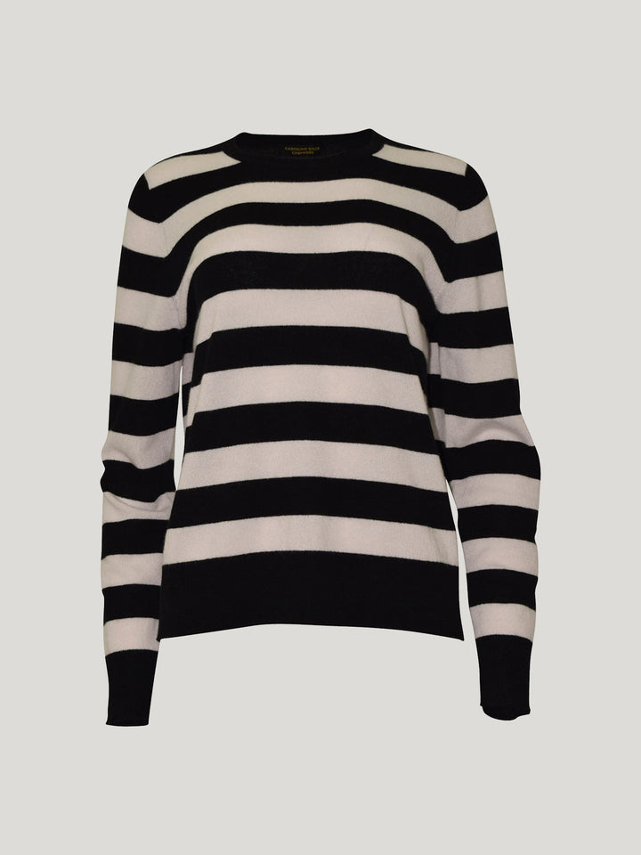 Eleanor Striped Cashmere (Black/Vapour)