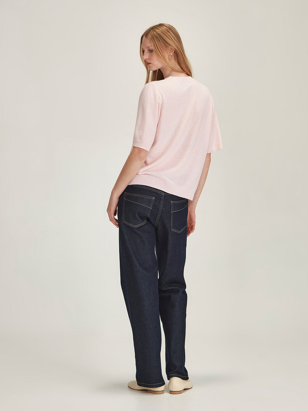 Emi Cashmere Tee (Pale Pink)