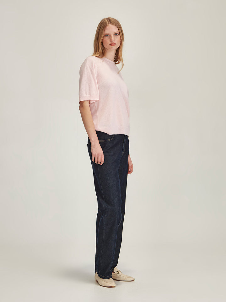 Emi Cashmere Tee (Pale Pink)