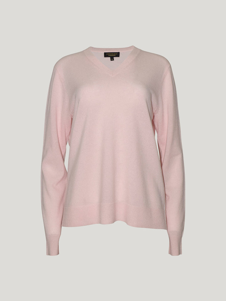 Lucy Cashmere V Neck (Pale Pink)
