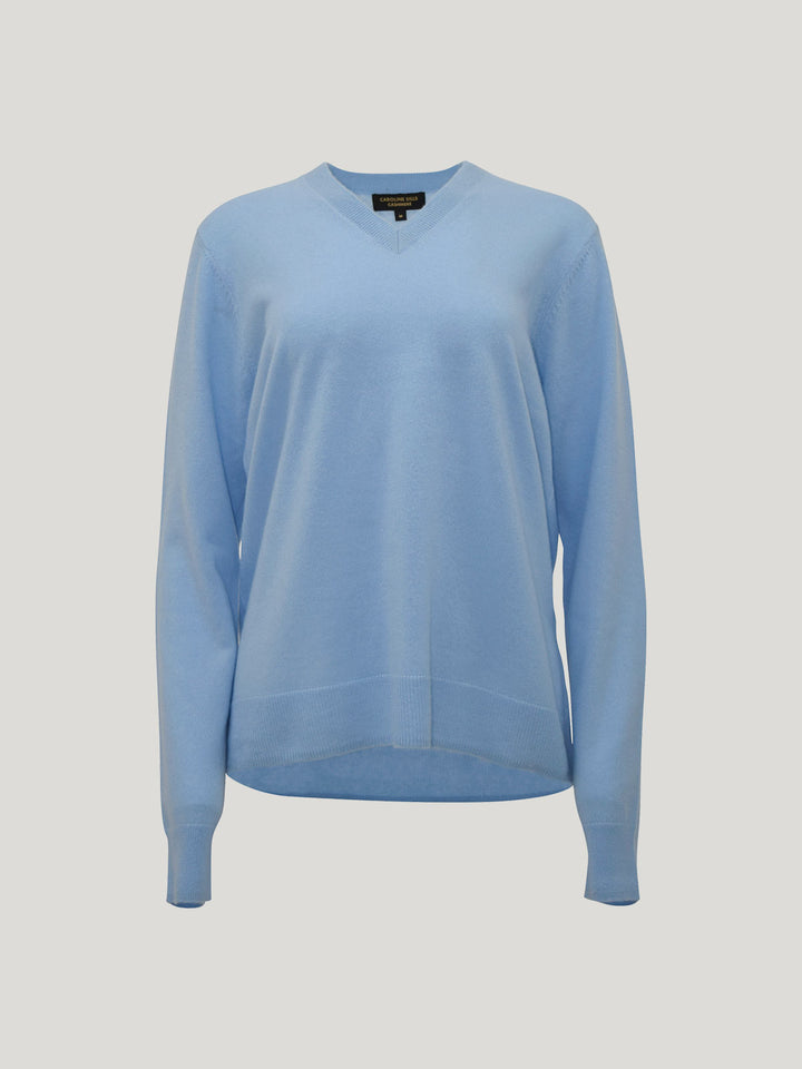 Lucy Cashmere V Neck (Sky Blue)