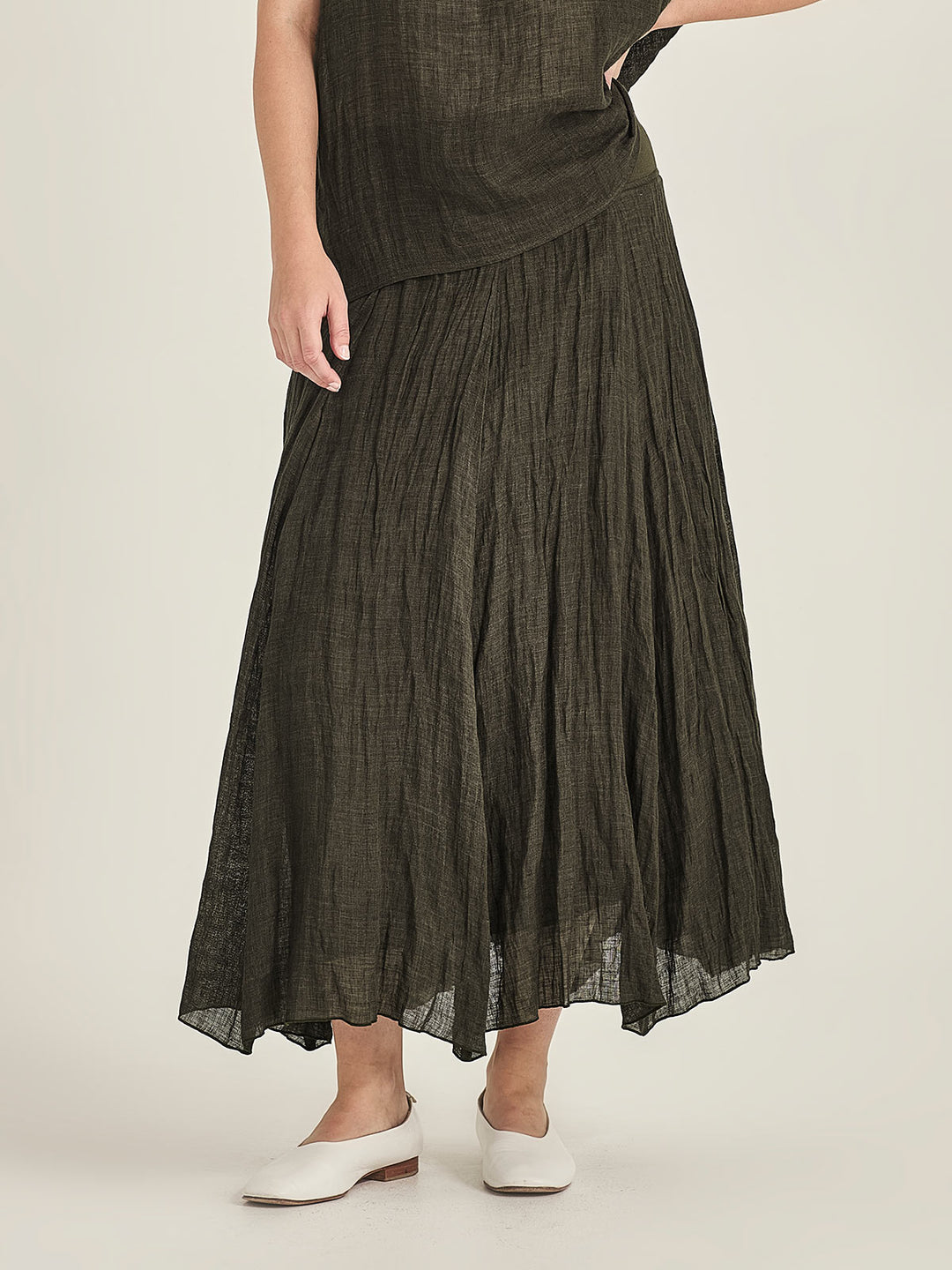 Fabian Gauze Skirt (Khaki)