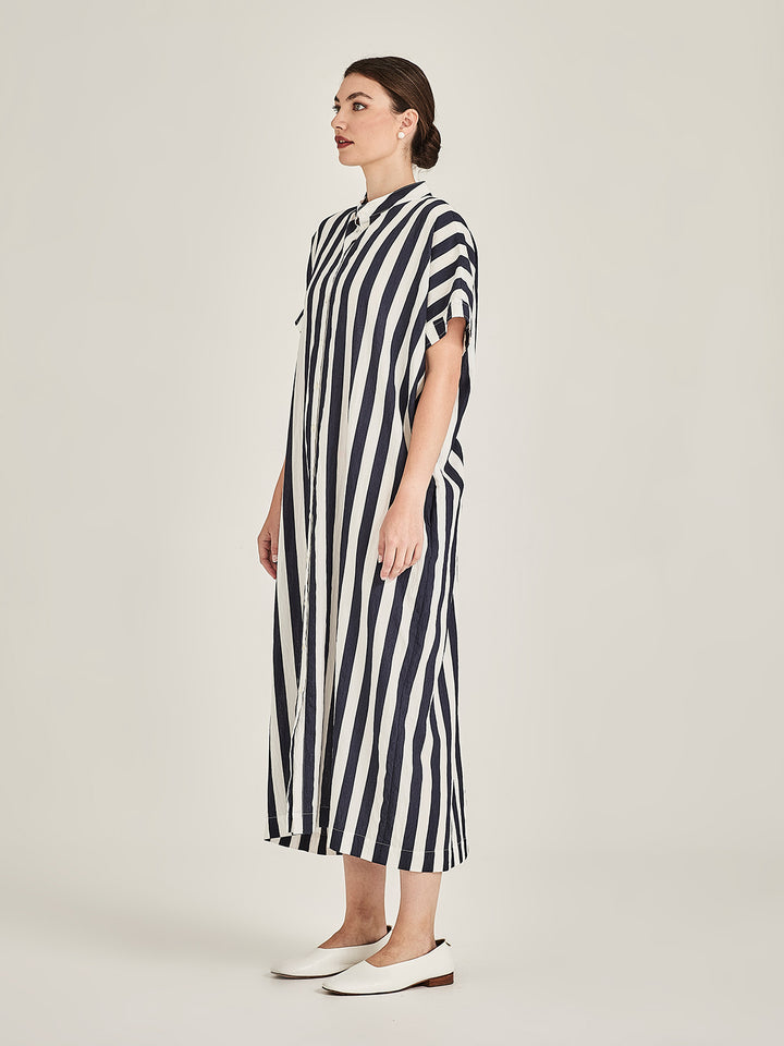 ROBERTA Stripe Dress (Navy Stripe)