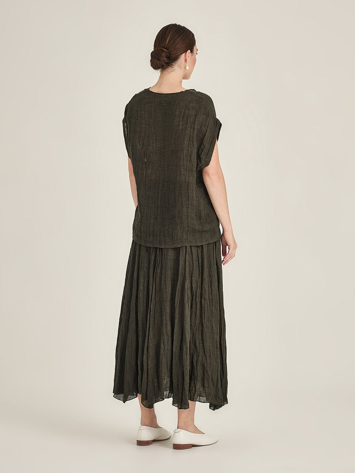 Palmer Linen Top (Khaki)