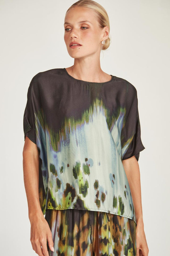 Atlanta Print Top (Mint / Hazy Blue)