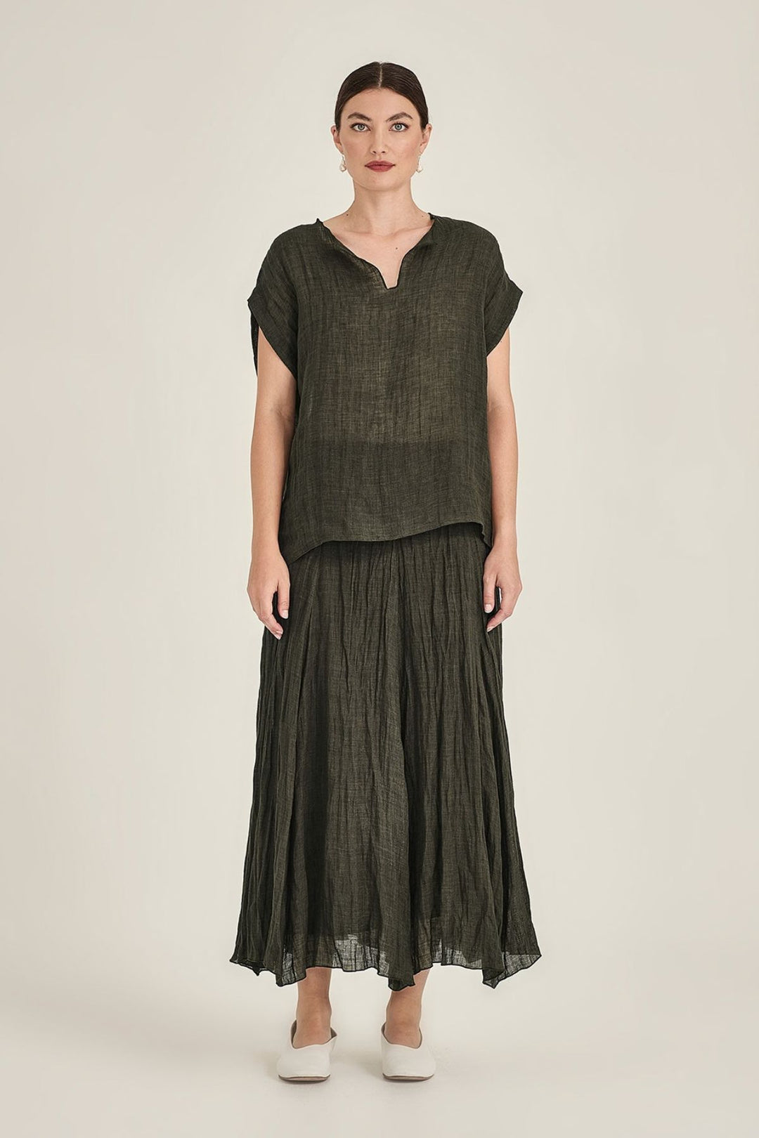 Fabian Gauze Skirt (Khaki)