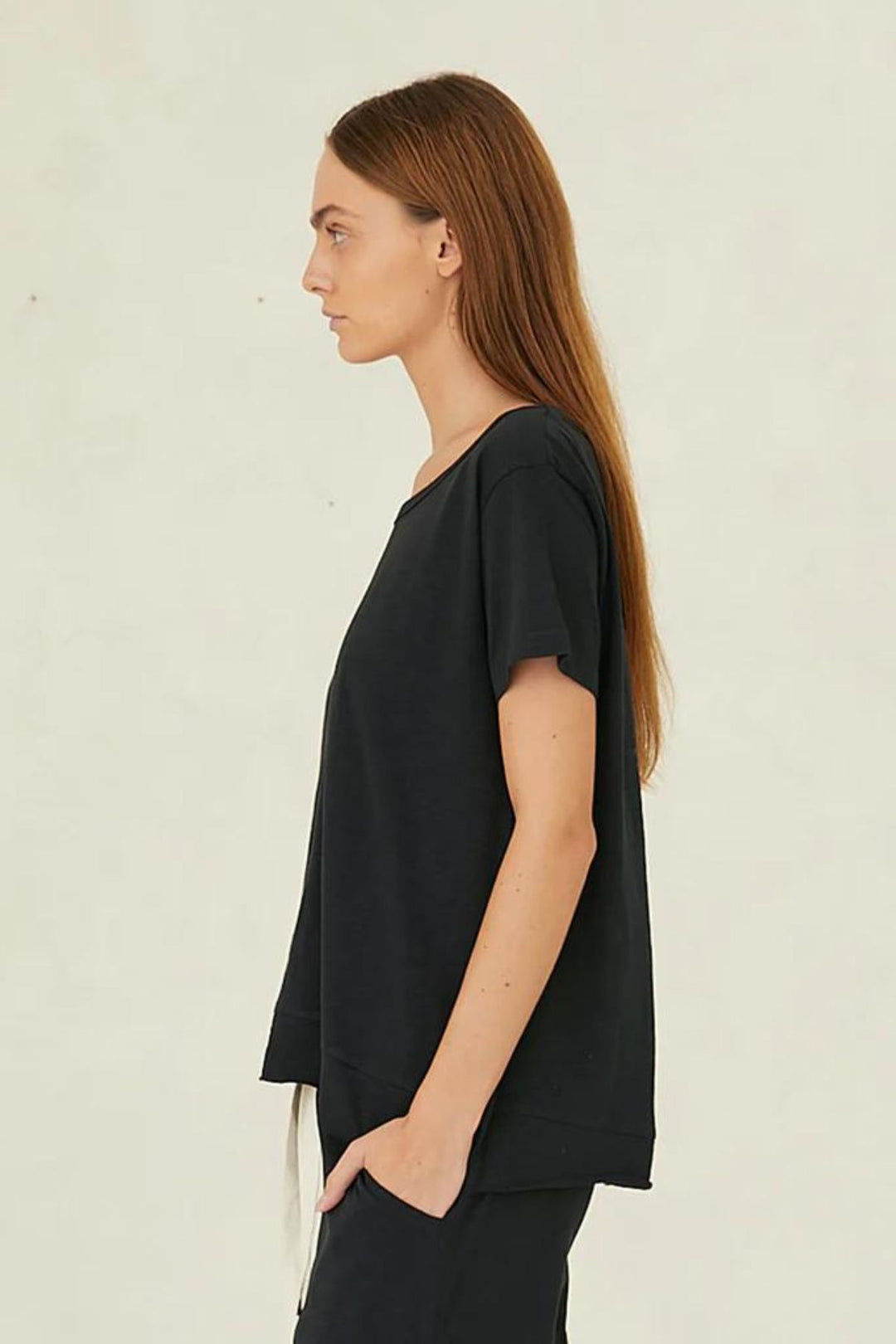 The Raw Hem Slub Tee (Vintage Black)