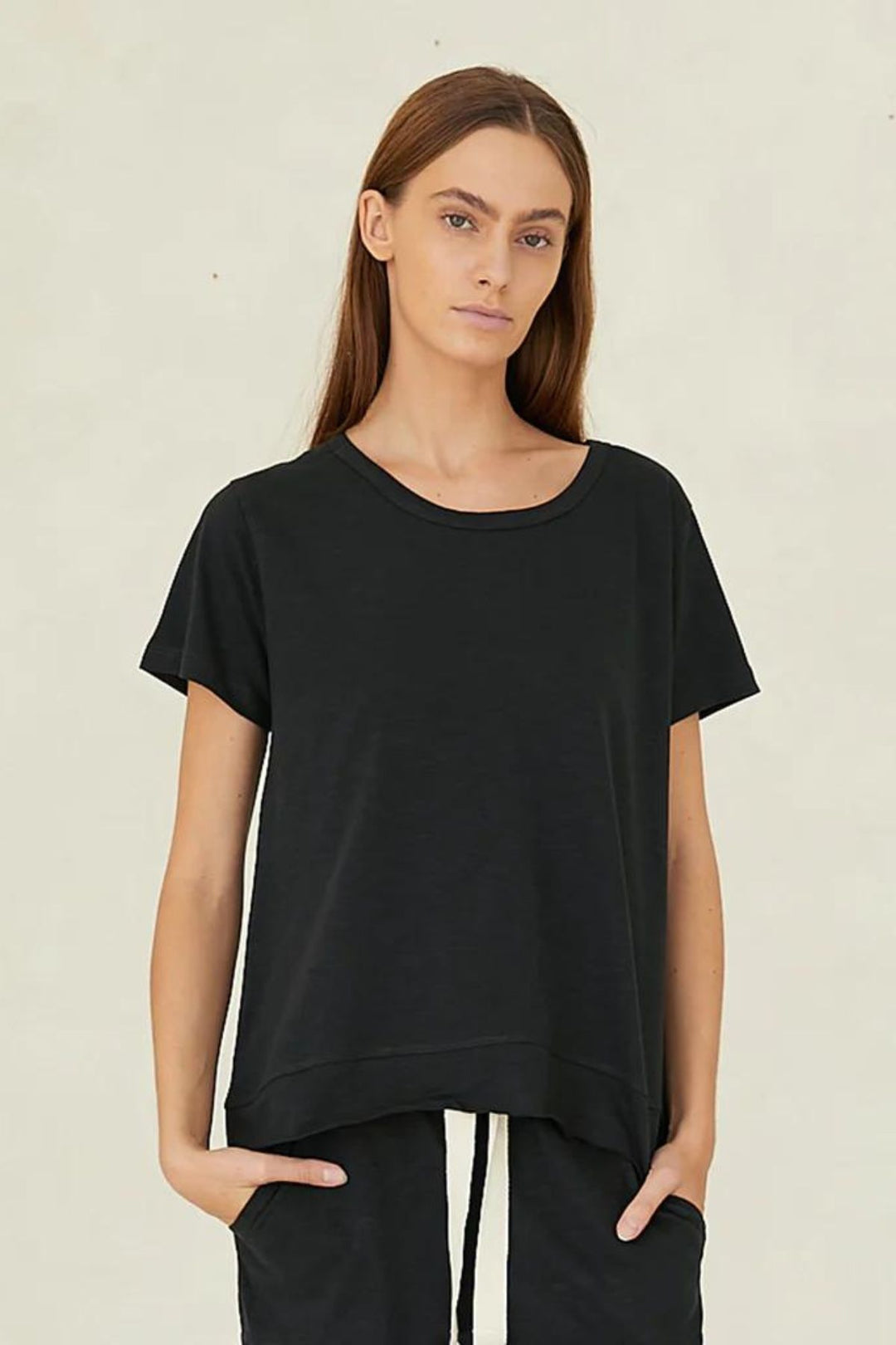 The Raw Hem Slub Tee (Vintage Black)