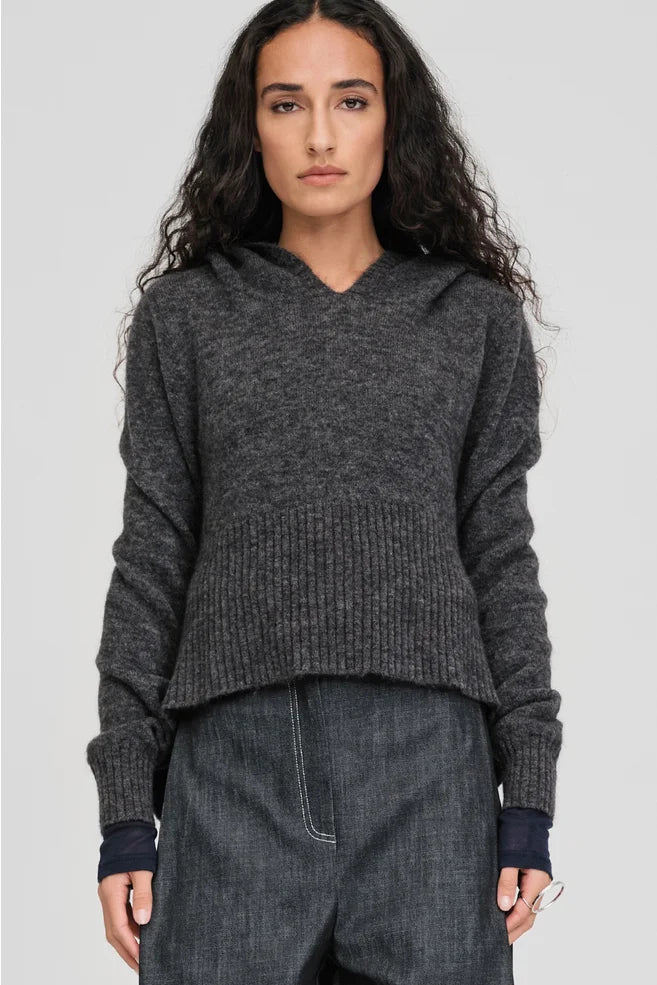 Contrast Perspective Hoodie (Charcoal/Black)