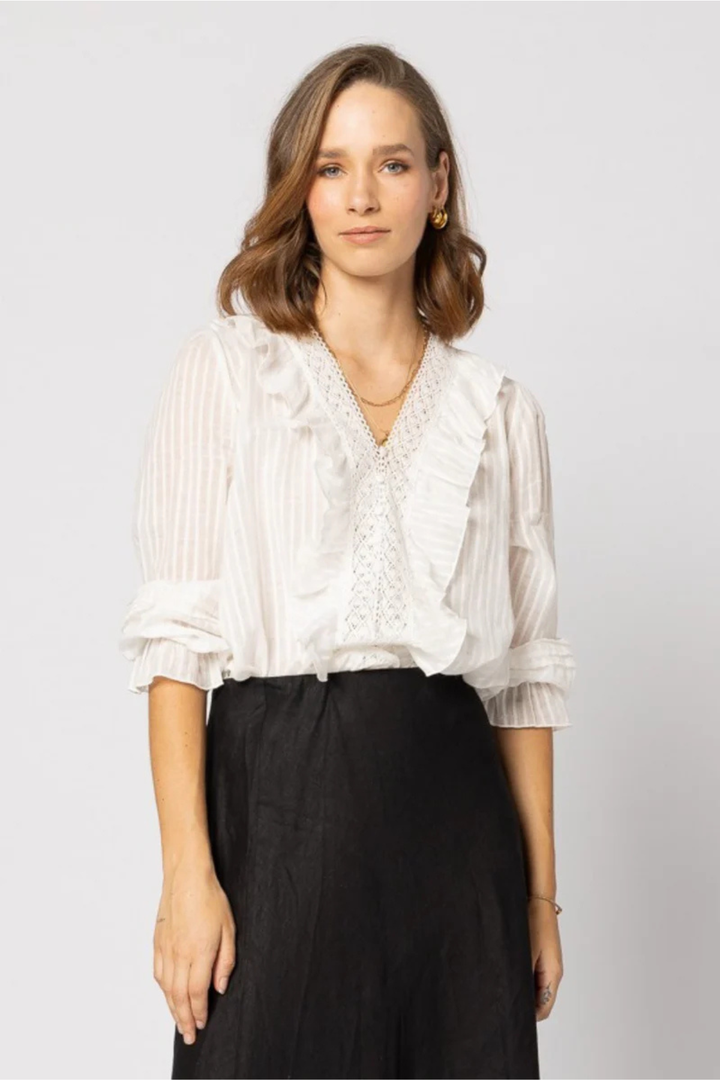 Amelia Blouse (Natural Stripe)