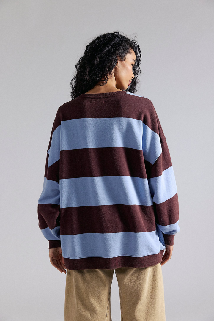 Classic Stripe Sweatshirt (Periwinkle Combo)