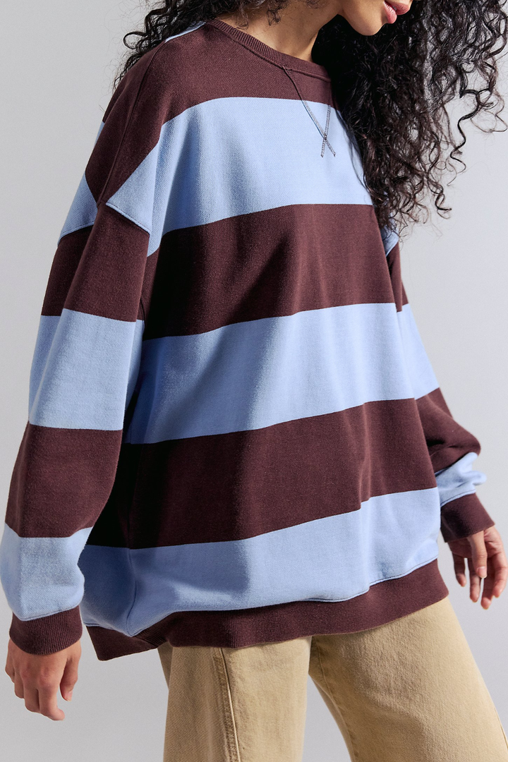 Classic Stripe Sweatshirt (Periwinkle Combo)