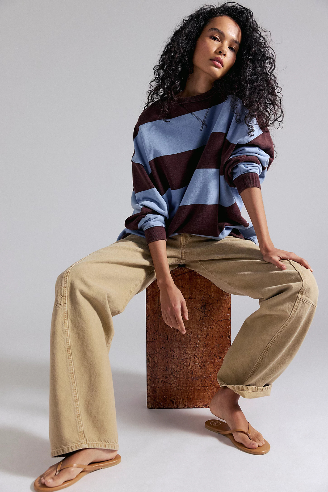 Classic Stripe Sweatshirt (Periwinkle Combo)