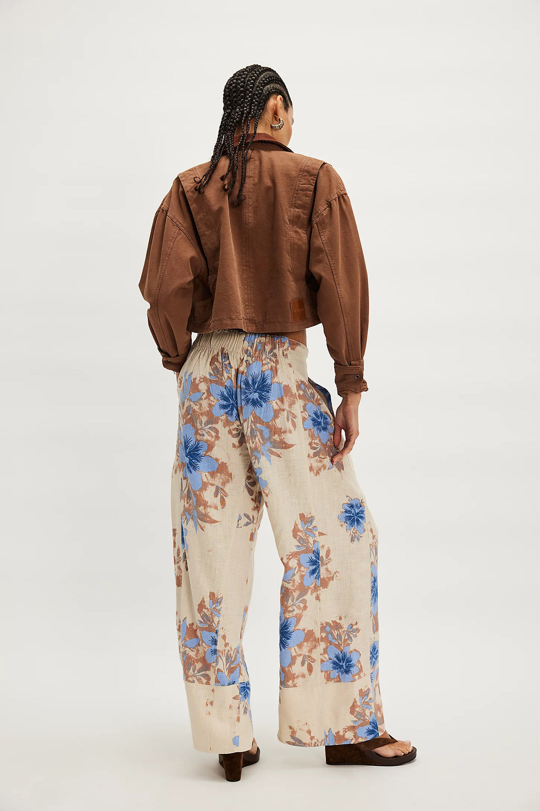 Days End Printed Pants (Ivory Floral)