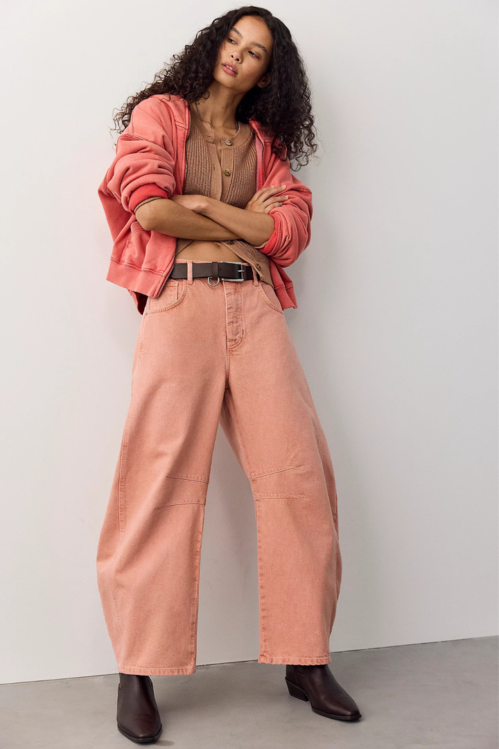 Good Luck Mid-Rise Barrel Jean (Desert Petal)