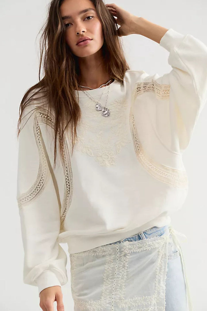 Love Lace Sweatshirt (Ivory)