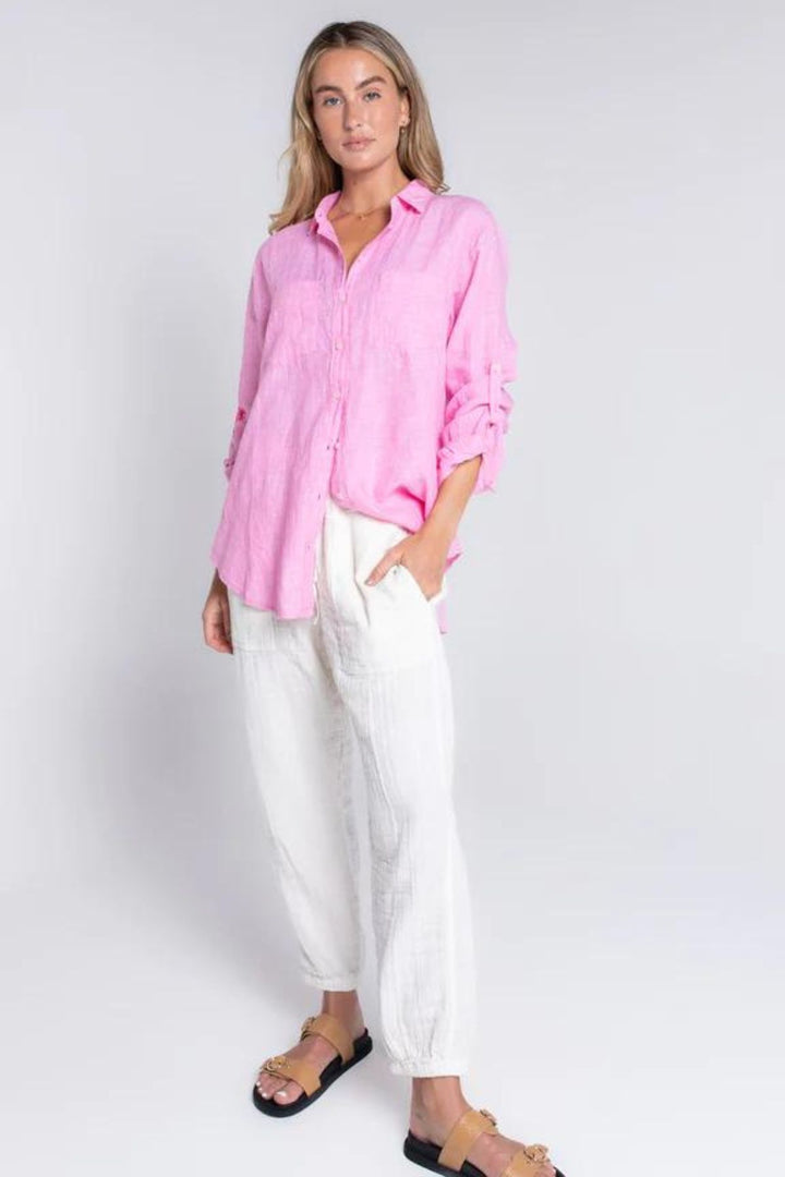 The Boyfriend Shirt (Pink Petal Chambray)