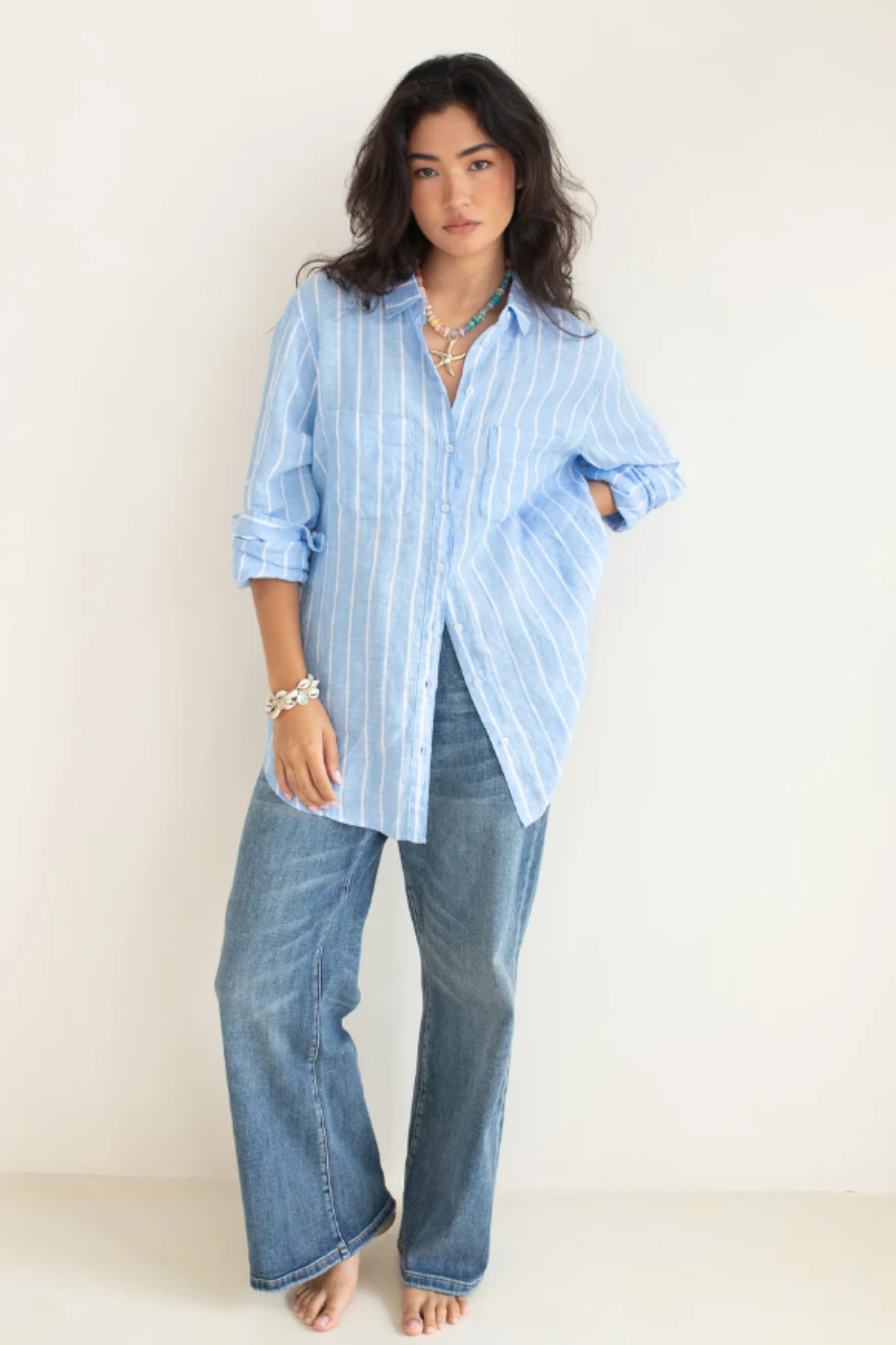 BOYFRIEND SHIRT (AMALFI STRIPE)