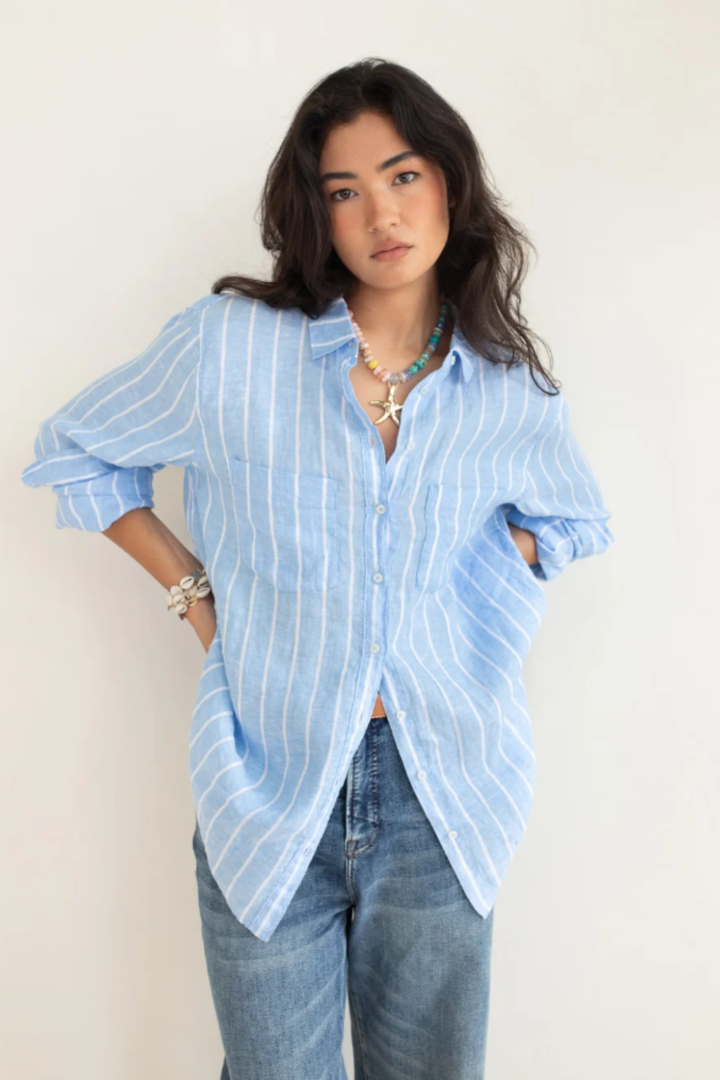 BOYFRIEND SHIRT (AMALFI STRIPE)