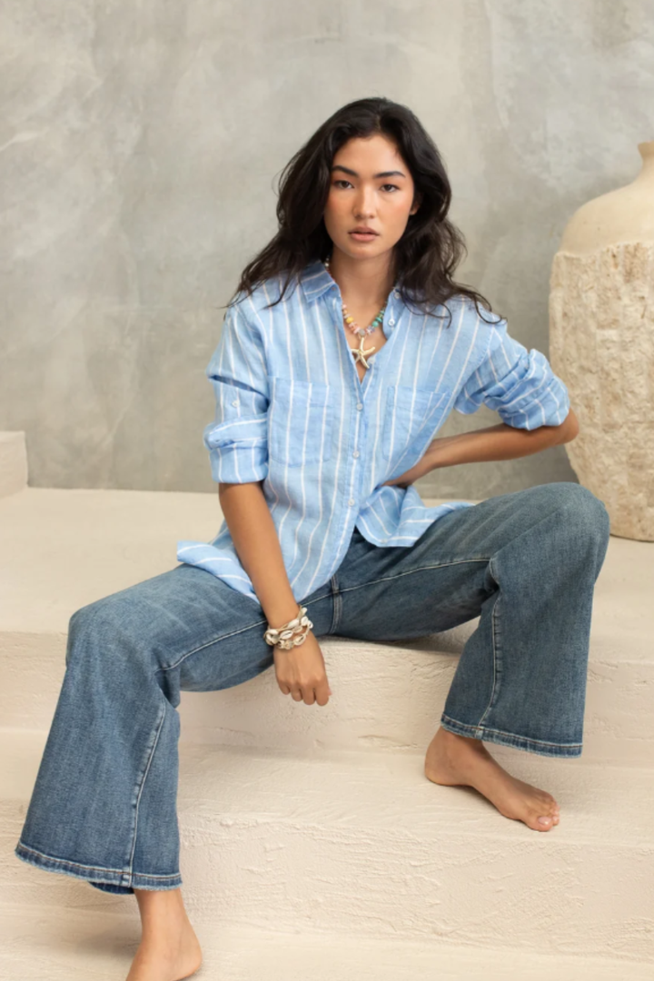 BOYFRIEND SHIRT (AMALFI STRIPE)