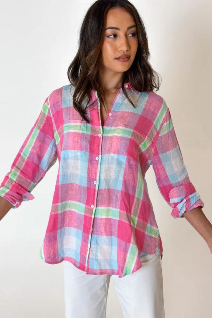 The Boyfriend Shirt (Spring Bloom Plaid)