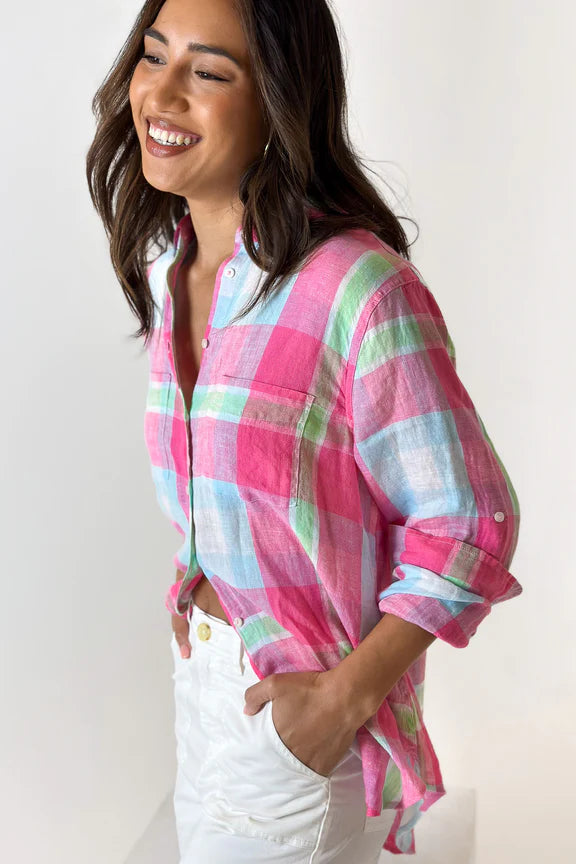 The Boyfriend Shirt (Spring Bloom Plaid)