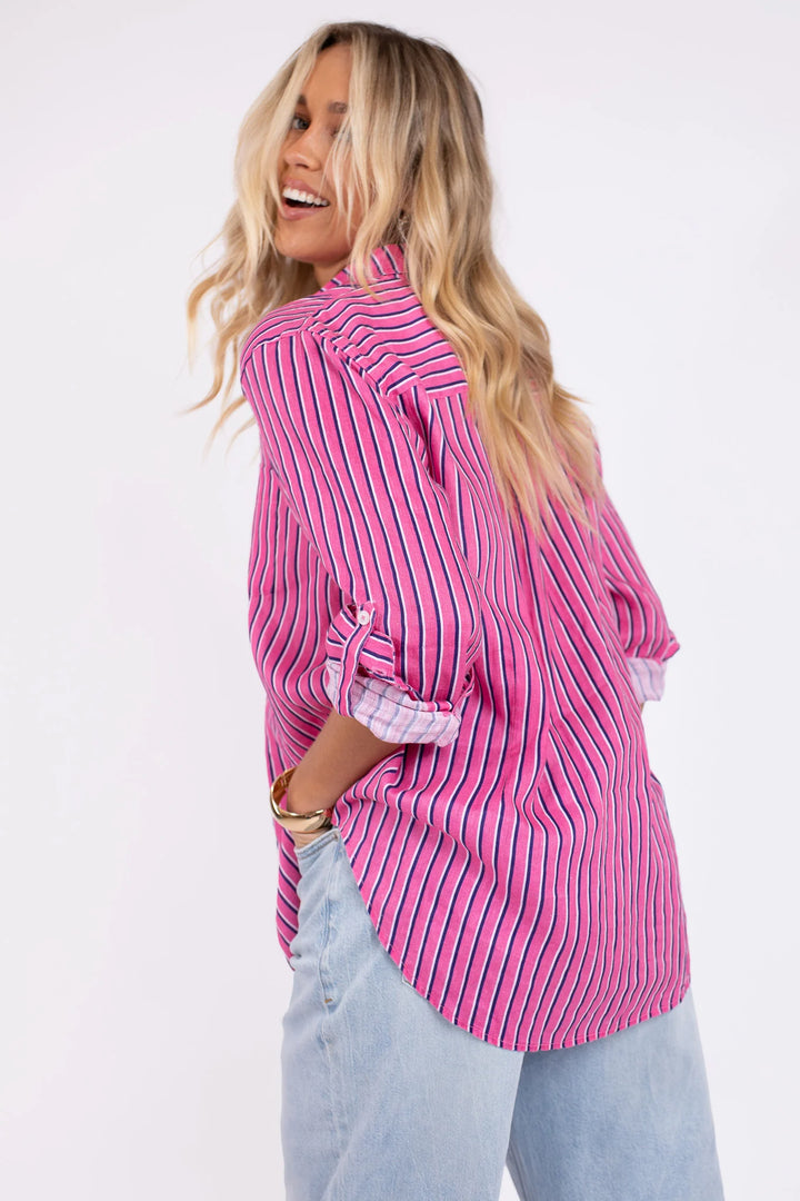The Boyfriend Shirt (Mulberry Stripe)