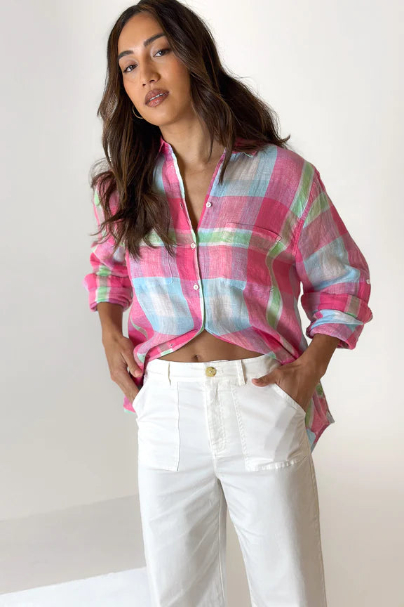 The Boyfriend Shirt (Spring Bloom Plaid)