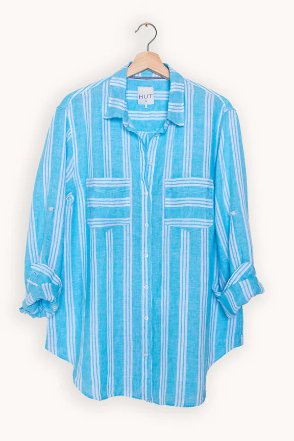The Boyfriend Shirt (Bluebell Stripe)