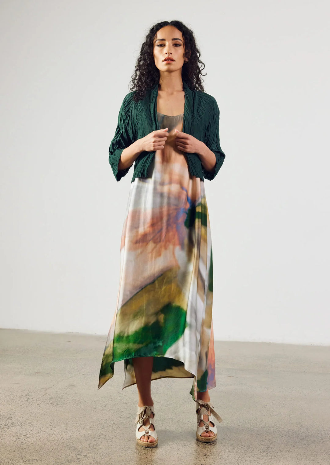 Costiera Dress (Pink / Green)