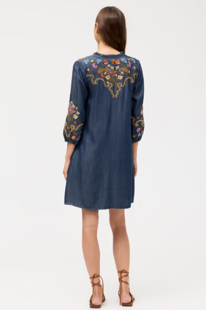 Durago Ruffle Field Dress (Denim Blue)